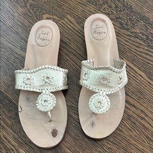 Jack Rogers Light Gold Whipstitch Sandals